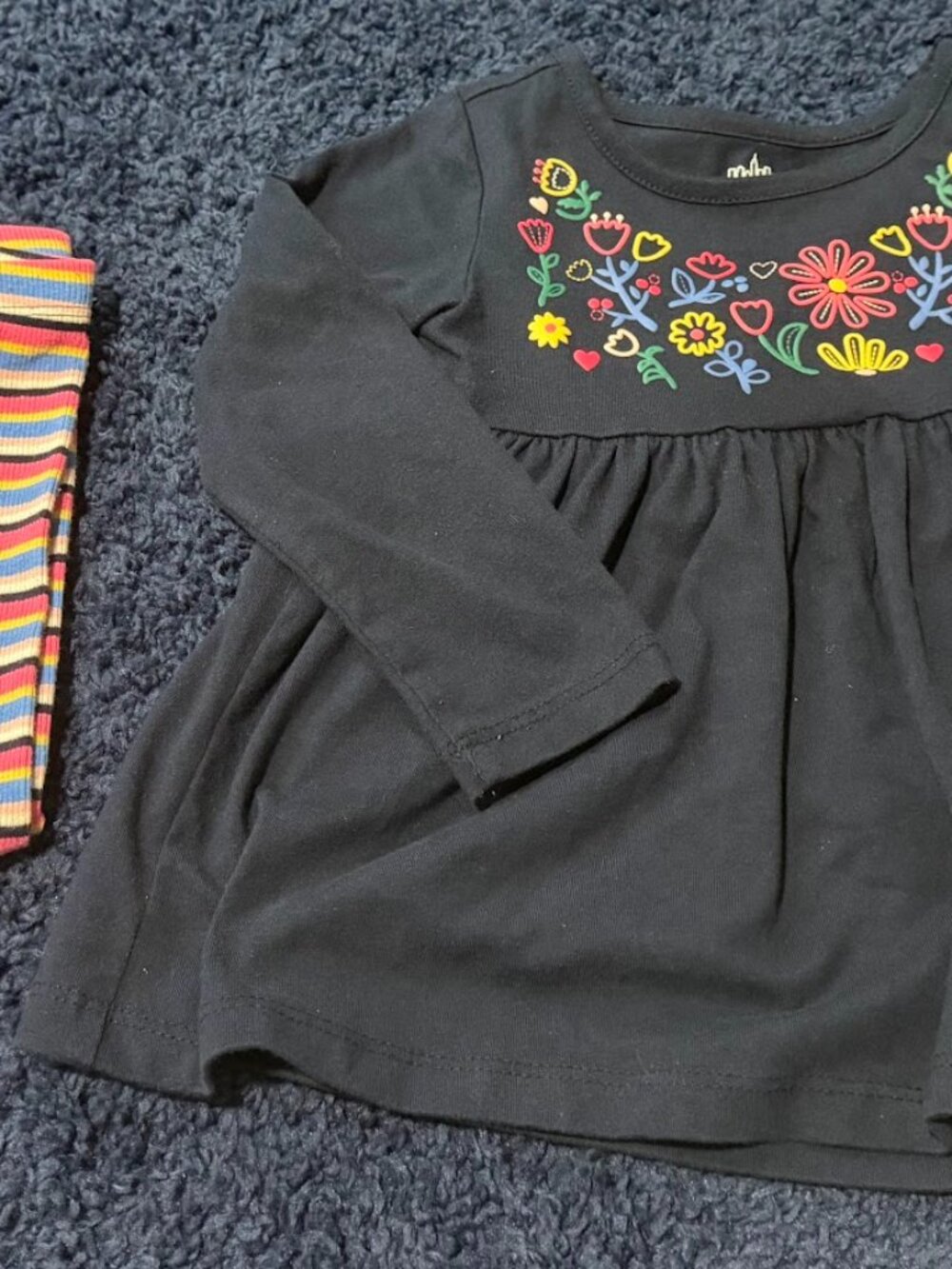 Kids Headquarters Girls Floral Tunic & Striped Leggings Set – 2T